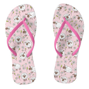 Schafe auf Zuckerbonbons pink zählen Flip Flops