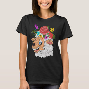 Schafe Botanik-Blume Farm Tierischer Bauer Schafe T-Shirt