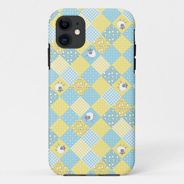Schafe, Country Imitate Patchwork iPhone 5/5s Fall Case-Mate iPhone Hülle (Rückseite)