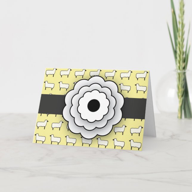 Schafe danken Ihnen zu kardieren Dankeskarte (Vorderseite)