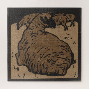 Schafe - Darstellung der Tiere auf dem Platz Jigsa Puzzle
