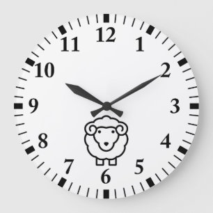 Schafe Große Wanduhr