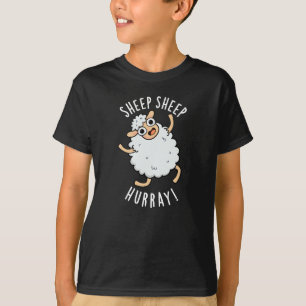 Schafe Hurray Funny Animal Puck Dark BG T-Shirt