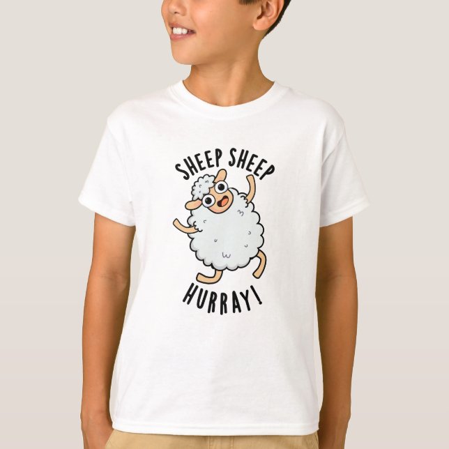 Schafe Hurray Funny Animal Puff T-Shirt (Vorderseite)