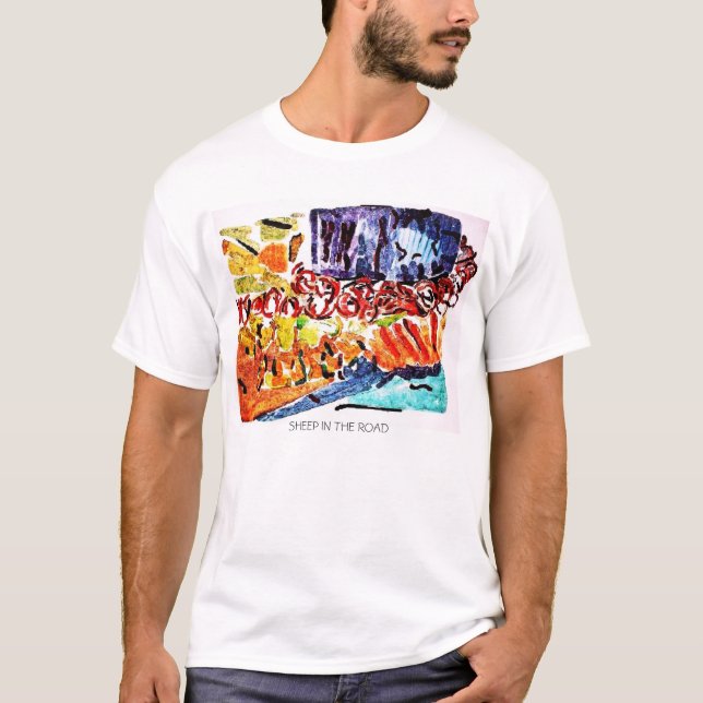 SCHAFE IN DER STRASSE T-Shirt (Vorderseite)