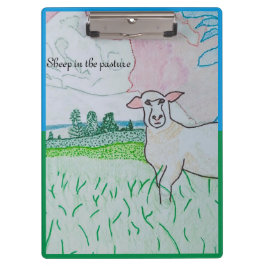 Schafe in der Weide Klemmbrett