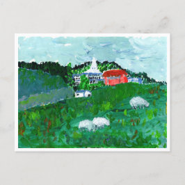 Schafe in einer Landschaft in Neuengland Postkarte