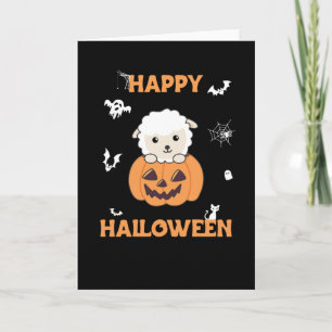 Schafe in Pumpkin Niedliche Schafe glücklich Hallo Karte