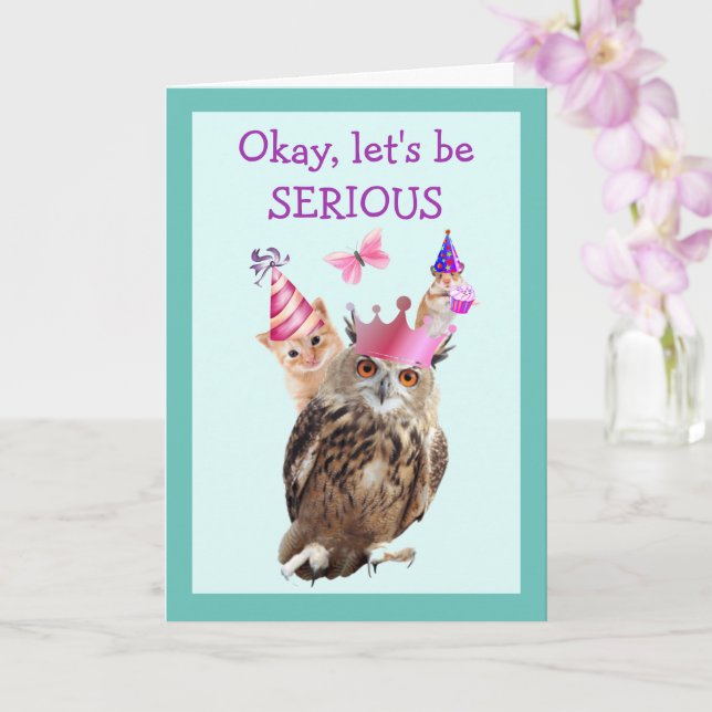 Schafe, Kätzchen und Maus zum Geburtstag Karte (Orchidee)