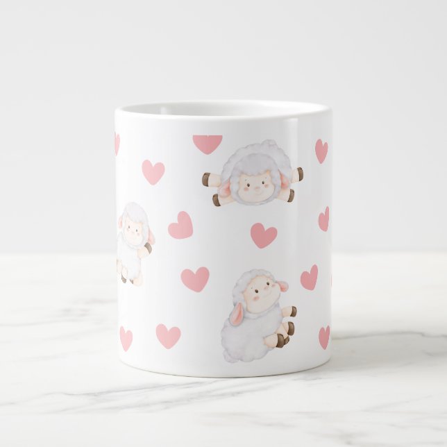 Schafe Liebe Jumbo-Tasse (Vorderseite)