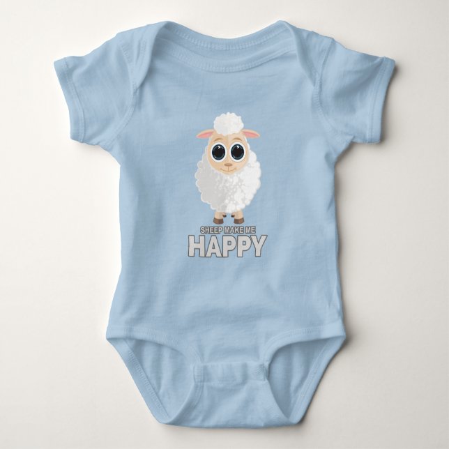 Schafe machen mich glücklich baby strampler (Vorderseite)
