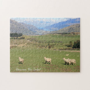Schafe mit einer Ansicht, Queenstown NZ - Puzzle