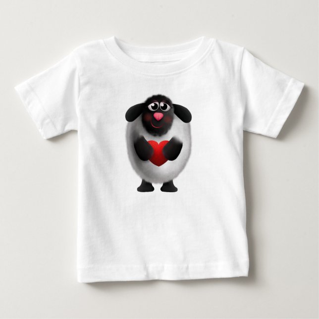 Schafe mit Herz Baby T-shirt (Vorderseite)