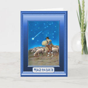 Schafe mit ihrem Schäfer Feiertagskarte