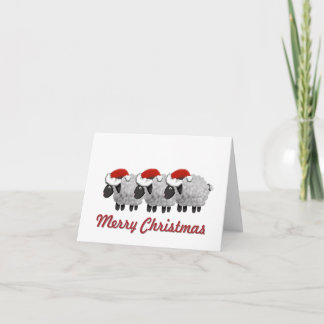 Schafe mit Weihnachtsmannmützen kein Foto Karte