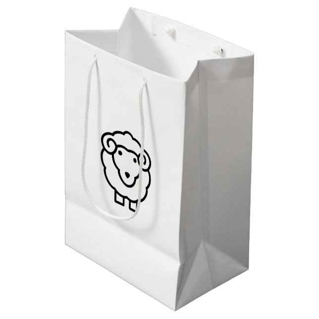 Schafe Mittlere Geschenktüte (Vorderseite Schrägansicht)