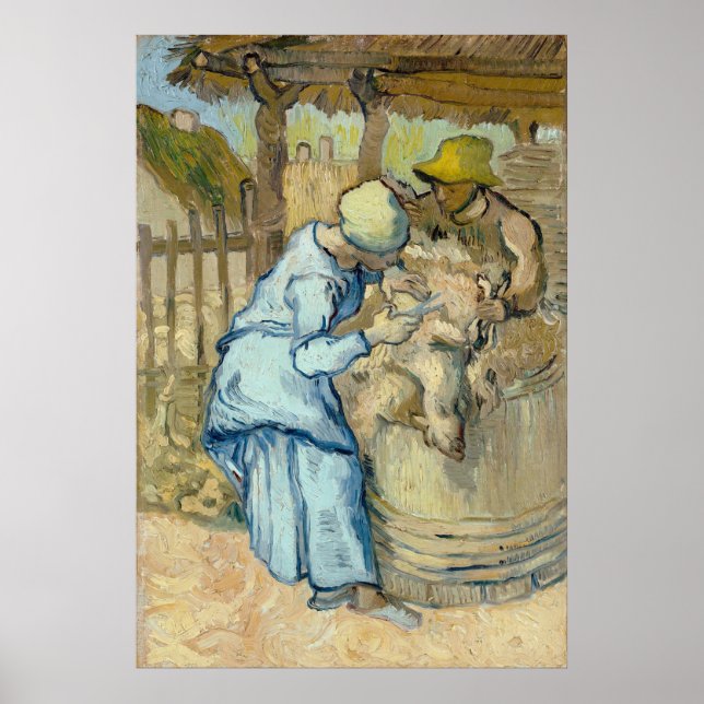 Schafe nach Millet von Vincent Van Gogh Poster (Vorne)