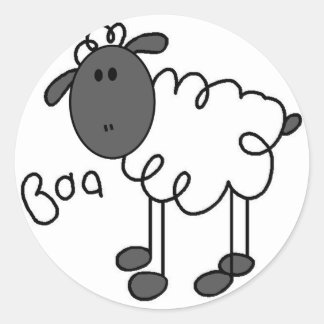 Schafe sagt Baa Tshirts und Geschenke Runder Aufkleber