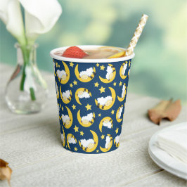 Schafe, schlafende Schafe, Mond, Sterne Pappbecher