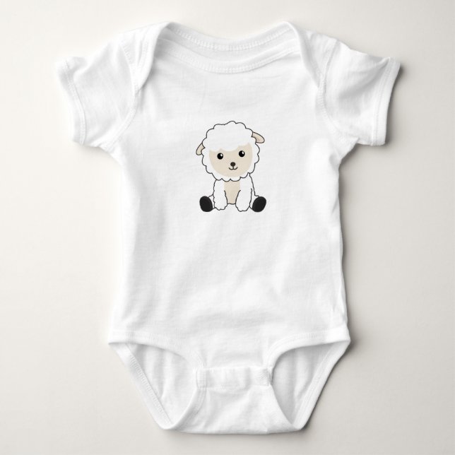 Schafe Sweep Wool Funny Animals Baby Lamm Strampler (Vorderseite)