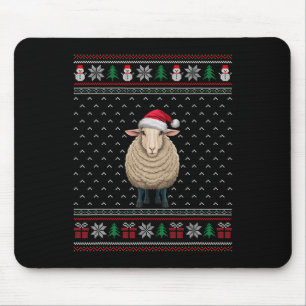 Schafe tragen Weihnachtsmannmütze Ugly Xmas Sheep  Mousepad
