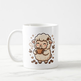 Schafe trinken Kaffee Tasse Kawaii Kunst