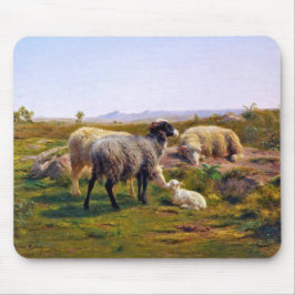 Schafe und ein Lamm in der Natur (von Rosa Bonheur Mousepad