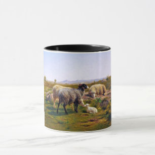 Schafe und ein Lamm in der Natur (von Rosa Bonheur Tasse