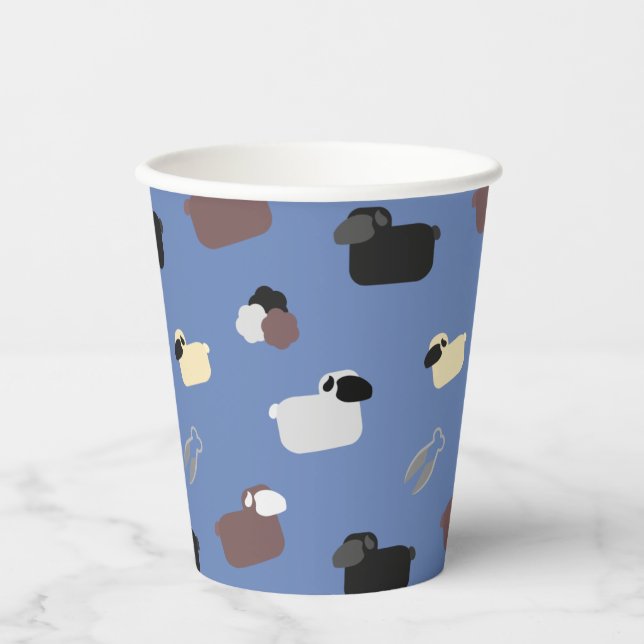 Schafe und Schafe Pappbecher (Vorderseite)