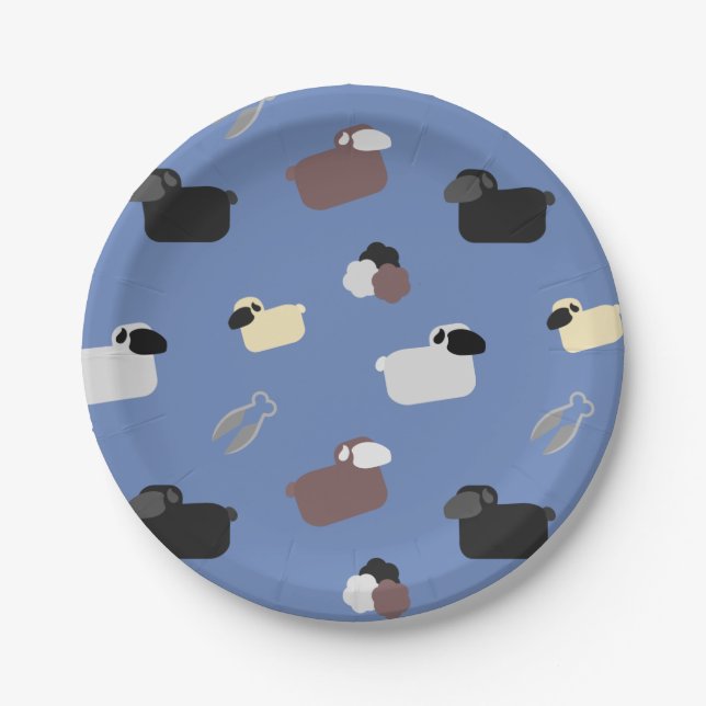 Schafe und Schafe Pappteller (Vorderseite)