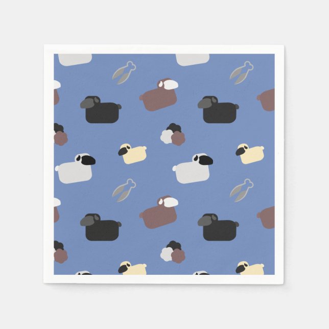 Schafe und Schafe Serviette (Vorderseite)