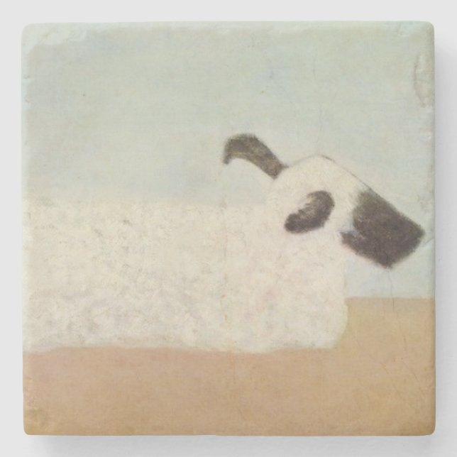 Schafe (von Milton Avery) Steinuntersetzer (Vorderseite)
