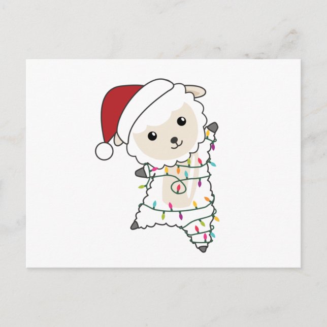Schafe Weihnachtsschaf Wintertiere Postkarte (Vorderseite)