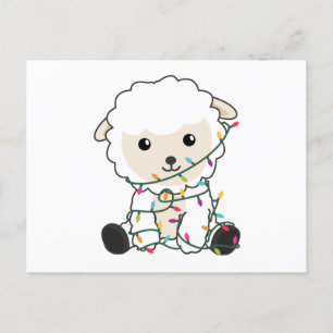 Schafe Weihnachtsschnee Wintertiere Schafe Postkarte