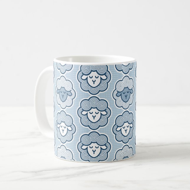 Schafe zählen - blau kaffeetasse (Vorderseite Links)