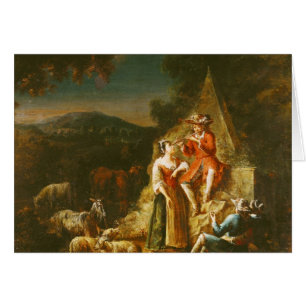 Schäfer, der eine Flöte spielt