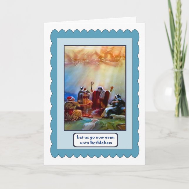 Schäfer hören den Anruf Feiertagskarte (Vorderseite)