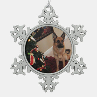 Schäfer julkort schneeflocken Zinn-Ornament