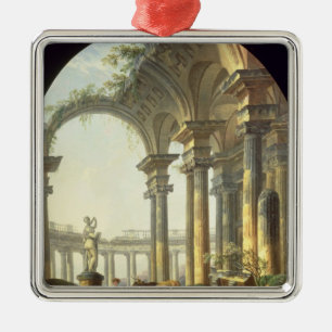 Schäfer mit Tieren in einer klassischen Landschaf Ornament Aus Metall