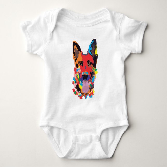 Schäferfarbe Baby Strampler (Vorderseite)