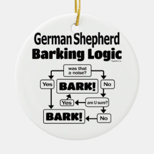 Schäferhund-Abstreifenlogik Keramik Ornament