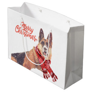 Schäferhund-Feiertag mit Feiertags-Schal Große Geschenktüte