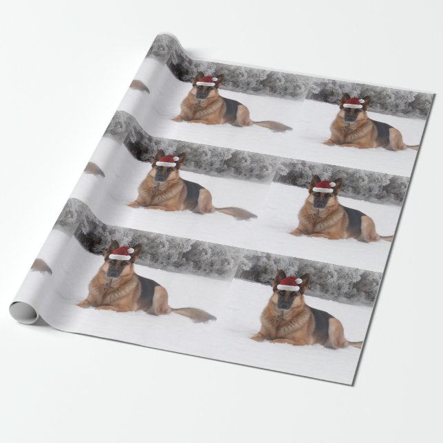 Schäferhund-Feiertags-Packpapier Geschenkpapier (Ungerollt)