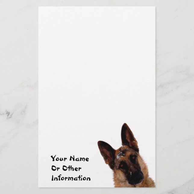 Schäferhund-Foto-personalisiertes stationäres Briefpapier (Vorderseite)
