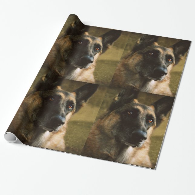 Schäferhund-Geschenk-Packpapier Geschenkpapier (Ungerollt)