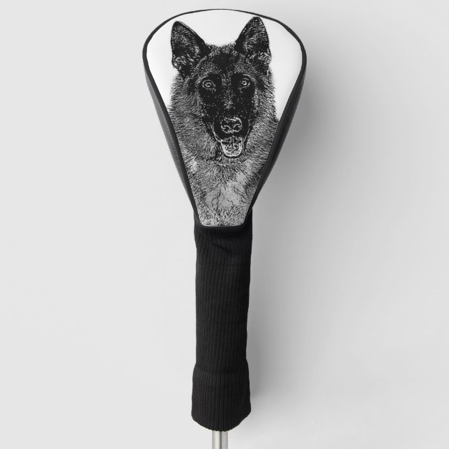 Schäferhund-Golfclubabdeckung Golf Headcover (Vorderseite)