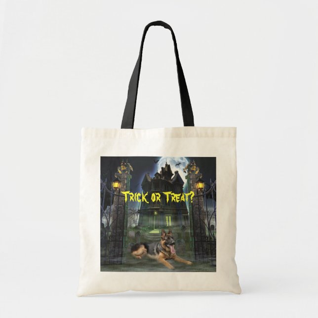 Schäferhund-Halloween-Taschen-Tasche Tragetasche (Vorne)
