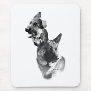Schäferhund-Holzkohle 2 Mousepad