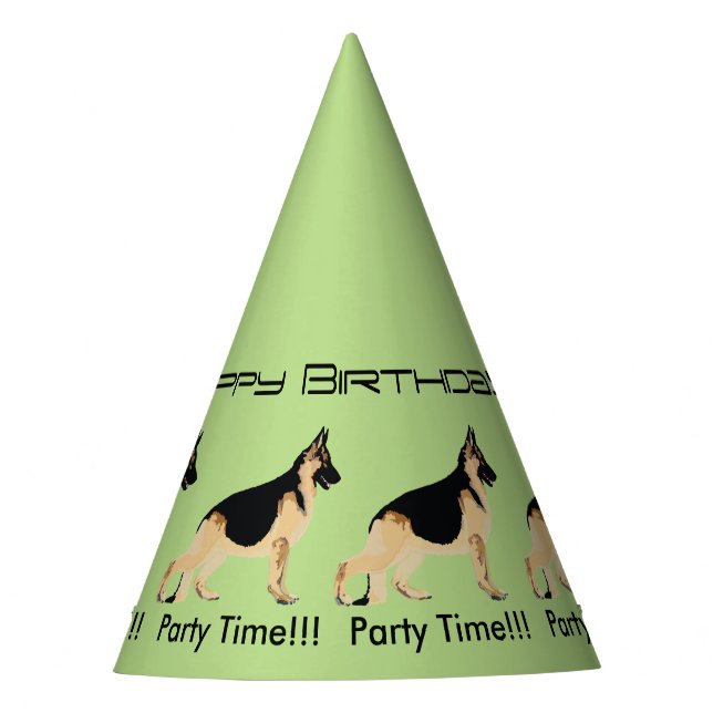 Schäferhund-Hund - Geburtstag Partyhütchen (Vorderseite)