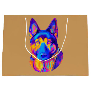Schäferhund-Hund in den Farben Große Geschenktüte